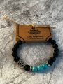 Lava Stone Leaf Agate Turquoise Bracelet